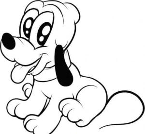 Pluto (Disney) boyama sayfası,  coloring page, Sevimli Bebek Pluto, 