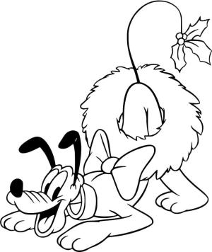 Pluto (Disney) boyama sayfası,  coloring page, Pluto Disney Noeli, 