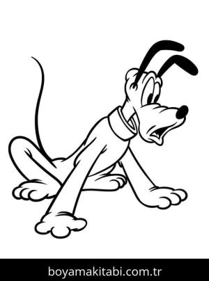 Pluto boyama sayfası – sevimli karakter, sanatsal çalışma