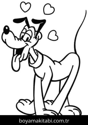 Pluto boyama sayfası – sanatsal çalışma, çocuklar için