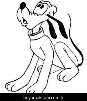 Pluto boyama sayfası – basit çizim, kolay boyama