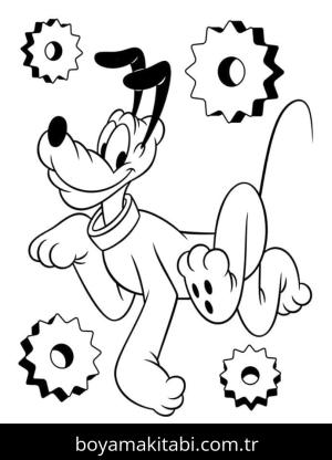 Pluto boyama sayfası – renkli çizimler, okul öncesi