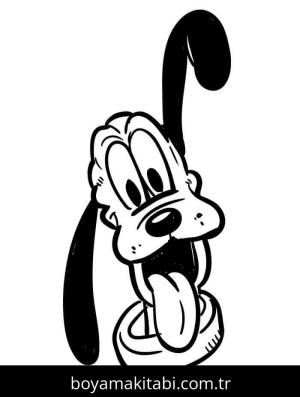 Pluto boyama sayfası – PDF indir, sevimli karakter