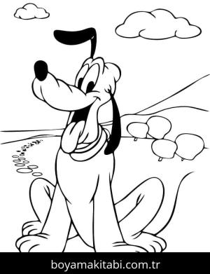 Pluto boyama sayfası – çocuk aktivitesi, PDF indir