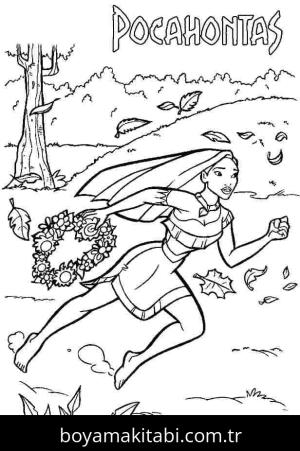 Pocahontas boyama sayfası – okul öncesi, evde etkinlik
