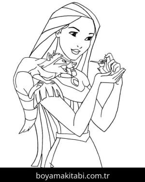 Pocahontas boyama sayfası – yaratıcılık, eğlenceli etkinlik