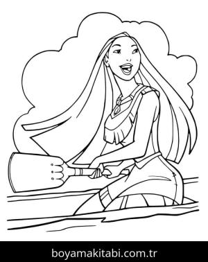 Pocahontas boyama sayfası – eğitici aktivite, yaratıcılık
