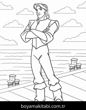 Pocahontas boyama sayfası – kolay boyama, eğitici aktivite