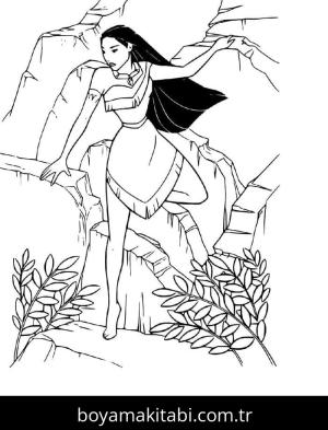 Pocahontas boyama sayfası – boyama etkinliği, çocuk aktivitesi
