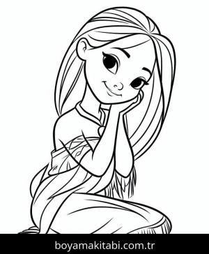 Pocahontas boyama sayfası – yaratıcılığı geliştirir, keyifli zaman