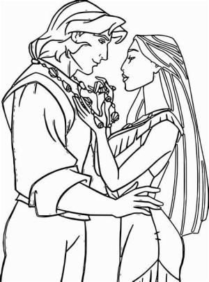 Pocahontas boyama sayfası,  coloring page, Pocahontas ve John Smith Resim, 