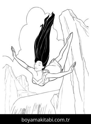 Pocahontas boyama sayfası – evde etkinlik, ücretsiz yazdır