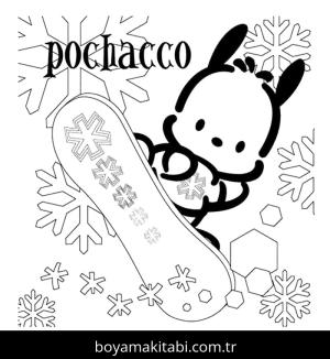 Pochacco boyama sayfası – okul öncesi, evde etkinlik