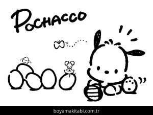 Pochacco boyama sayfası – keyifli zaman, renkli çizimler