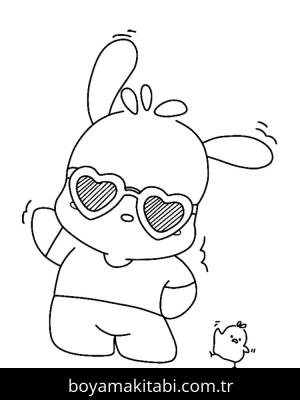 Pochacco boyama sayfası – basit çizim, kolay boyama