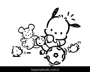 Pochacco boyama sayfası – çocuklar için, çizgi film temalı