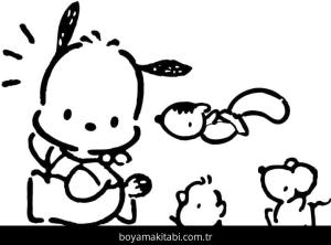 Pochacco boyama sayfası – keyifli zaman, renkli çizimler