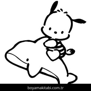 Pochacco boyama sayfası – çocuklar için, çizgi film temalı