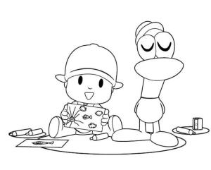 Pocoyo boyama sayfası,  coloring page, Eğlenceli Pocoyo ve Pato, 