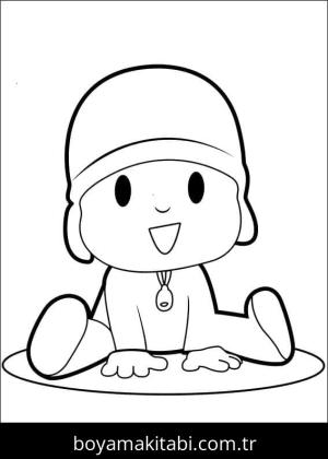 Pocoyo boyama sayfası – sevimli karakter, sanatsal çalışma