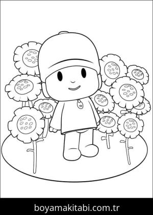 Pocoyo boyama sayfası – okul öncesi, evde etkinlik