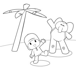 Pocoyo boyama sayfası,  coloring page, Pocoyo ve Elly Mutlu, 