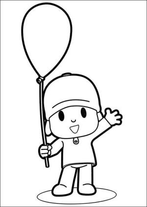 Pocoyo boyama sayfası,  coloring page, Pocoyo Eğlenceli Tutma Balonu, 