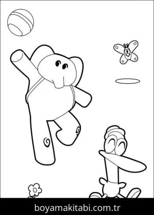 Pocoyo boyama sayfası – basit çizim, kolay boyama