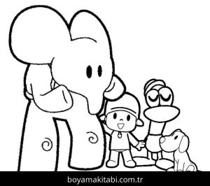 Pocoyo boyama sayfası – eğlenceli etkinlik, el becerilerini geliştirir