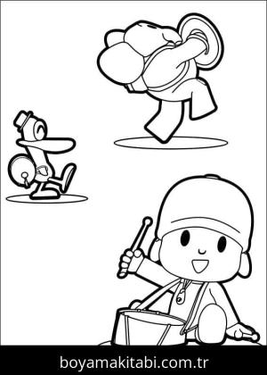 Pocoyo boyama sayfası – çocuklar için, çizgi film temalı