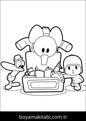 Pocoyo boyama sayfası – çocuklar için, çizgi film temalı