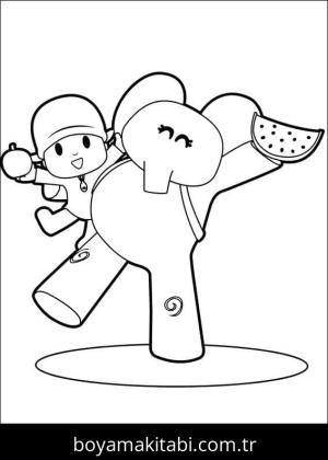 Pocoyo boyama sayfası – sanatsal çalışma, çocuklar için