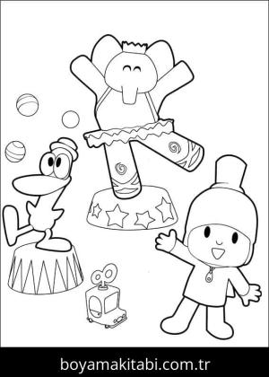 Pocoyo boyama sayfası – çizgi film temalı, basit çizim