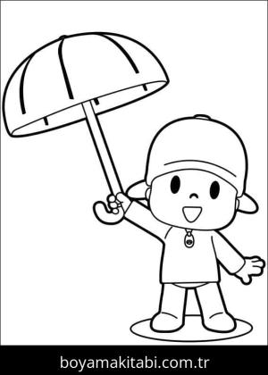 Pocoyo boyama sayfası – eğlenceli etkinlik, el becerilerini geliştirir