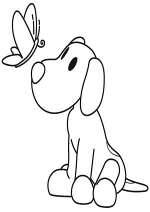 Pocoyo boyama sayfası,  coloring page, Kelebek ile Loula, 