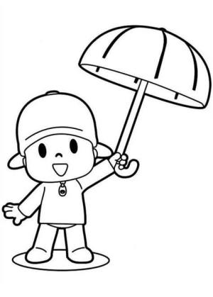 Pocoyo boyama sayfası,  coloring page, Pocoyo Tutma Şemsiyesi, 