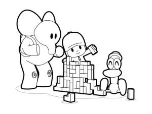 Pocoyo boyama sayfası,  coloring page, Pocoyo ve Lego Oynayan Arkadaşlar, 