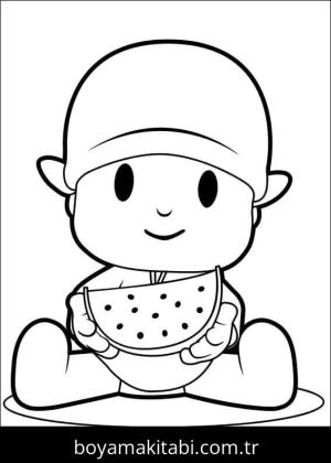 Pocoyo boyama sayfası – çocuk aktivitesi, PDF indir