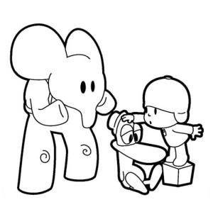 Pocoyo boyama sayfası,  coloring page, Pocoyo, Elly ve Pato Hastadır, 