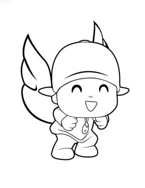 Pocoyo boyama sayfası,  coloring page, Mutlu Pocoyo, 