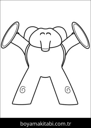 Pocoyo boyama sayfası – çocuklar için, çizgi film temalı