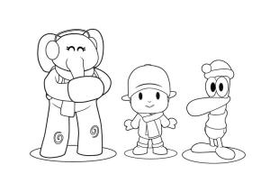 Pocoyo boyama sayfası,  coloring page, Pocoyo ve Kışın Arkadaşları, 