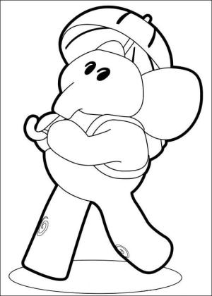 Pocoyo boyama sayfası,  coloring page, Elly Tutan şemsiye, 