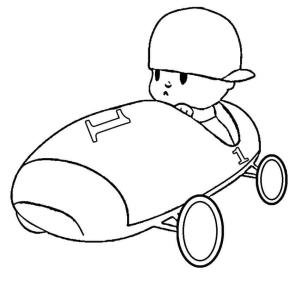 Pocoyo boyama sayfası,  coloring page, Arabada Pocoyo, 