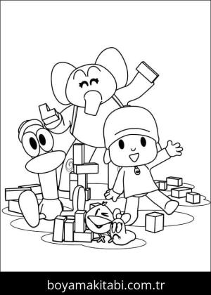 Pocoyo boyama sayfası – keyifli zaman, renkli çizimler