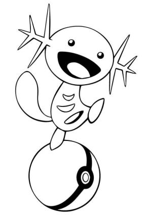 Pokeball boyama sayfası,  coloring page, Pokeball’da Wooper, 