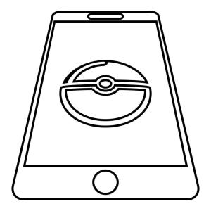 Pokeball boyama sayfası,  coloring page, Akıllı Telefonda Pokeball, 