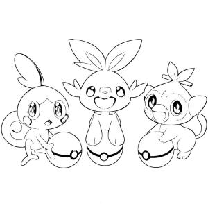 Pokeball boyama sayfası,  coloring page, Sevimli Pokémon ile Pokeball, 