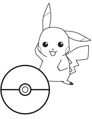 Pokeball boyama sayfası,  coloring page, Pikachu ve Pokeball, 