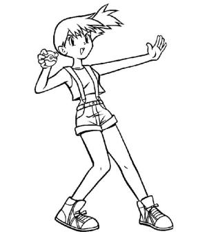 Pokeball boyama sayfası,  coloring page, Pokeball ile Misty, 